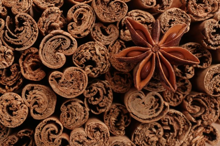 Aromatic,Cinnamon,Sticks,And,Anise,As,Background,,Top,View